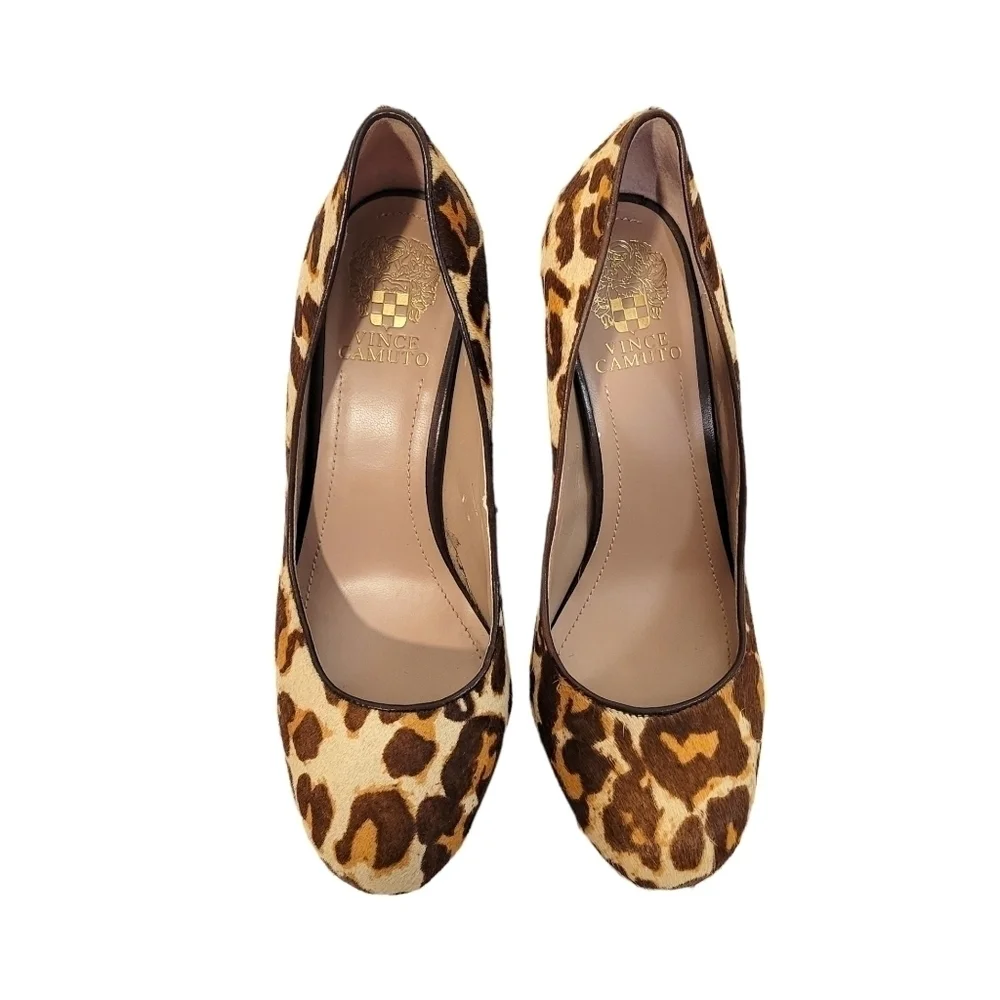 Vince Camuto Leopard Print Pony Hair Platform Heels